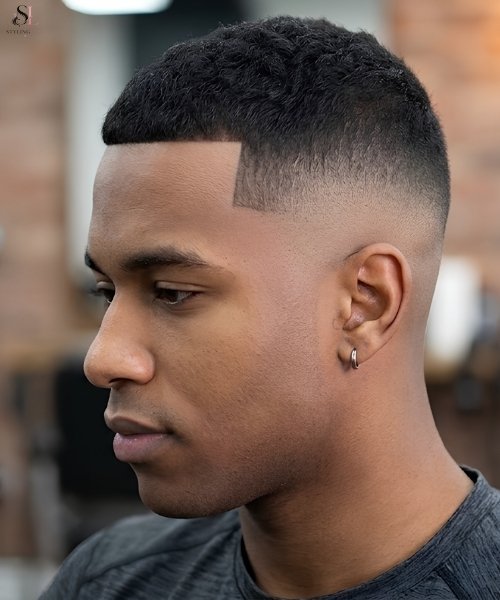 High Taper Fade Abstract Razor Pattern