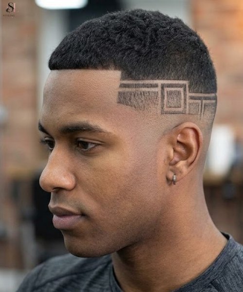High Taper Fade Boxed Line Design