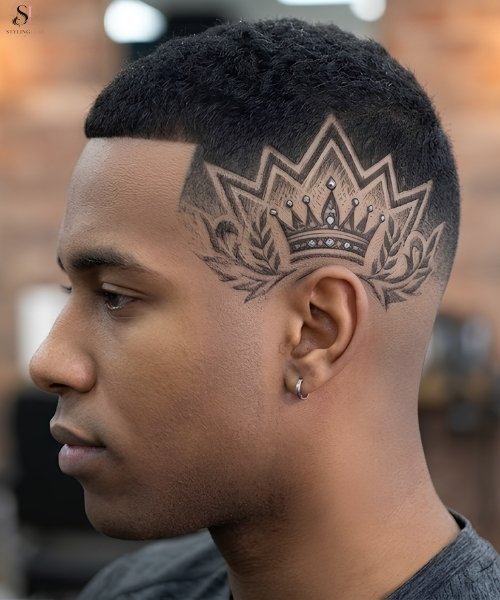 High Taper Fade Crown-Inspired Pattern