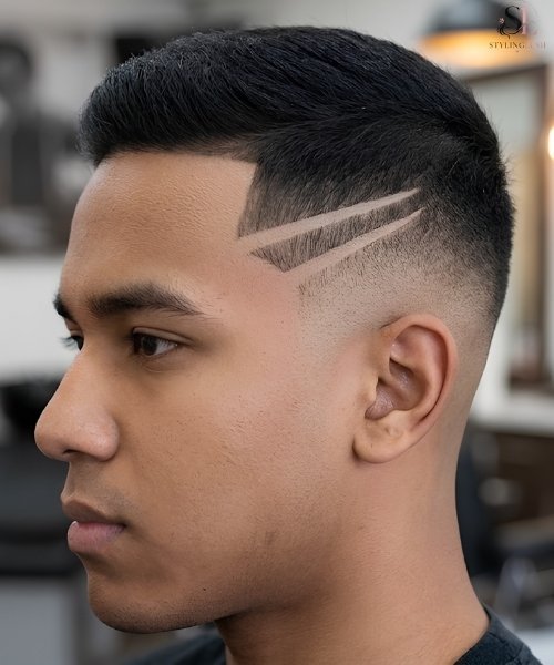 High Taper Fade Double Slash
