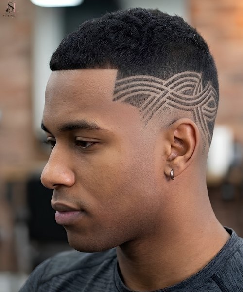 High Taper Fade Multi-Line Freestyle