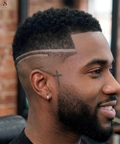 High Taper Fade Split Line Design