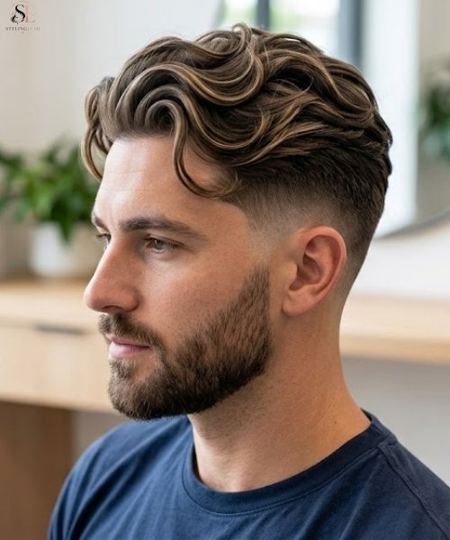 Low Taper Fade with Beach Waves