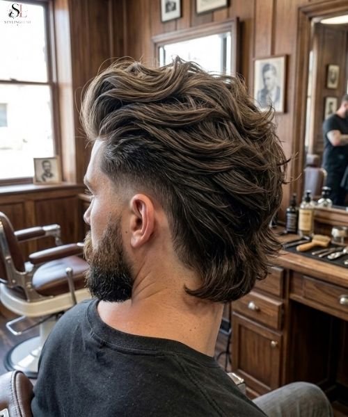 _Low Taper Fade with Blowout Long Hair