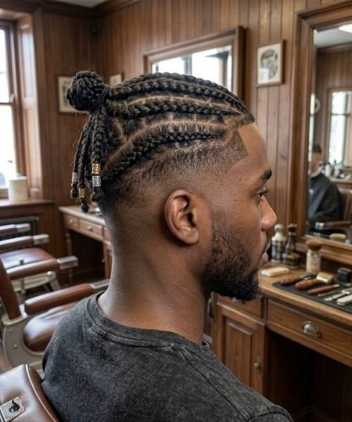 _Low Taper Fade with Braided Top