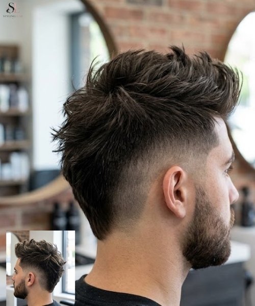 _Low Taper Fade with Long Faux Hawk