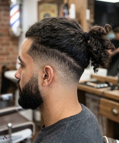 Low Taper Fade with Ponytail