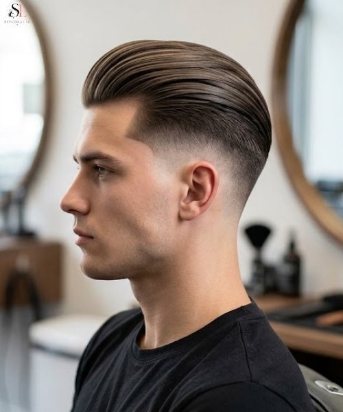 Low Taper Fade with Sleek Long Top