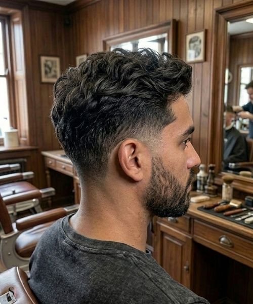 Low Taper Fade with Textured Long Top