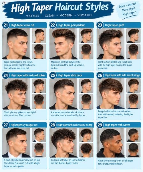 High classic taper haircut styles