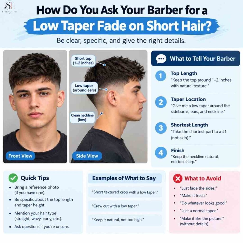 How Do You Ask Your Barber for a Low Taper Fade on Short Hair?
