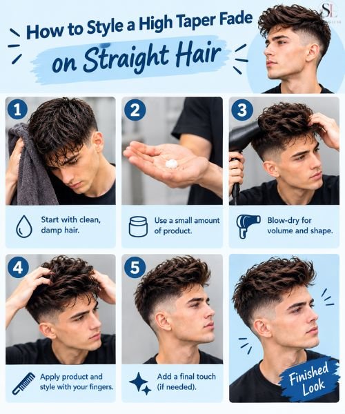 How to Style a High Taper Fade on Straight Hair