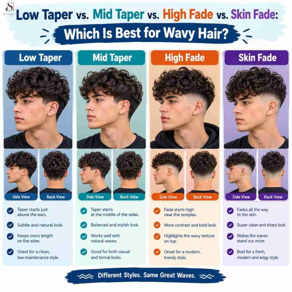 Low Taper vs. Mid Taper vs. High Fade vs. Skin Fade Which Is Best for Wavy Hair