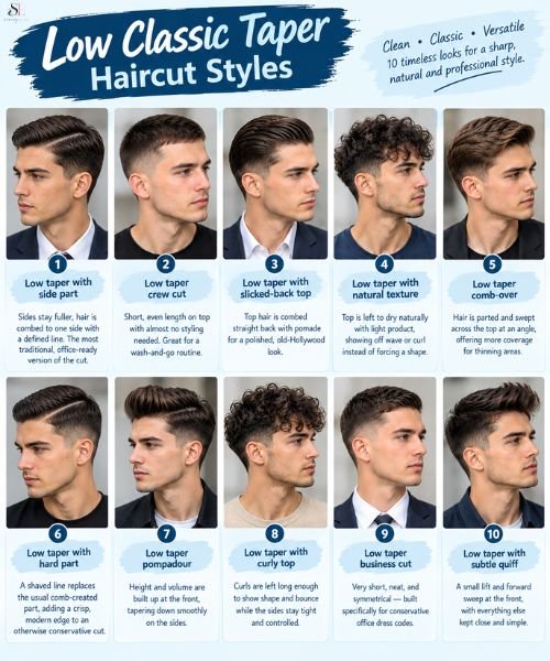 Low classic taper haircut styles