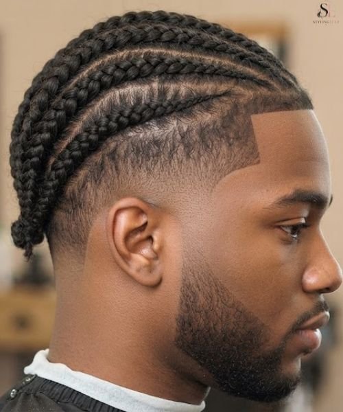 Mid Taper Fade with Box Braids