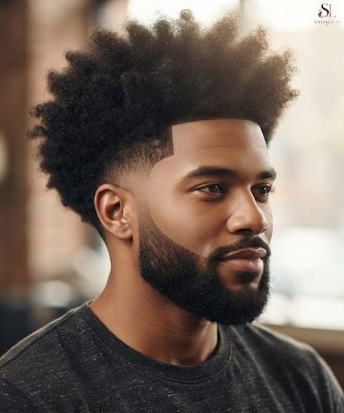 Mid Taper Fade with Long Afro