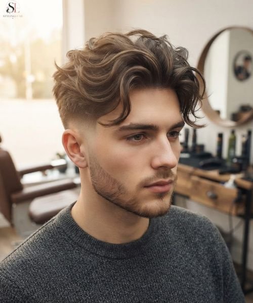 Mid Taper Fade with Messy Textured Flow