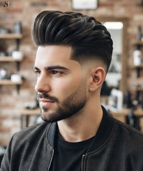 Mid Taper Fade with Pompadour