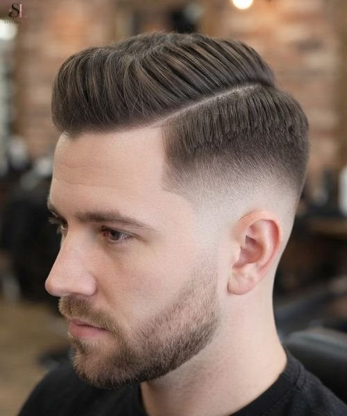 Mid Taper Fade with Side Part
