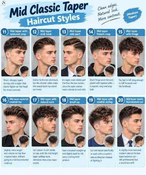 Mid classic taper haircut styles (Medium taper)