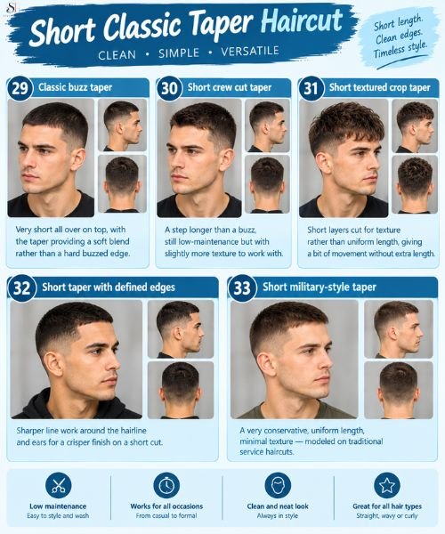 Short classic taper haircut