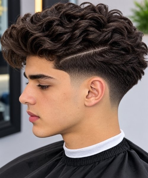 Blowout Low Taper Fade with Hard Part