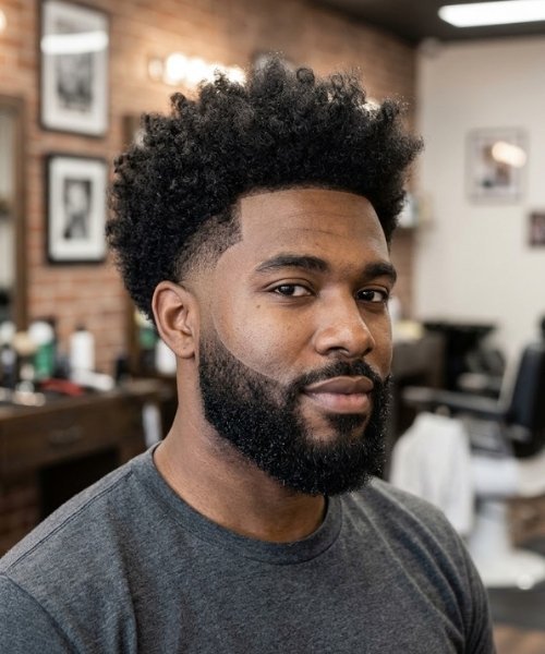 _Blowout Taper with Beard Lineup