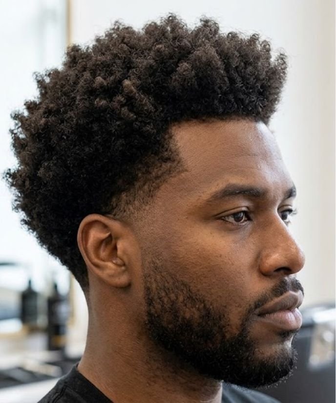 Curly Afro Low Taper Blowout