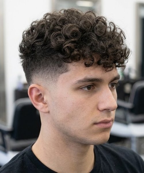 Curly Undercut with Low Taper
