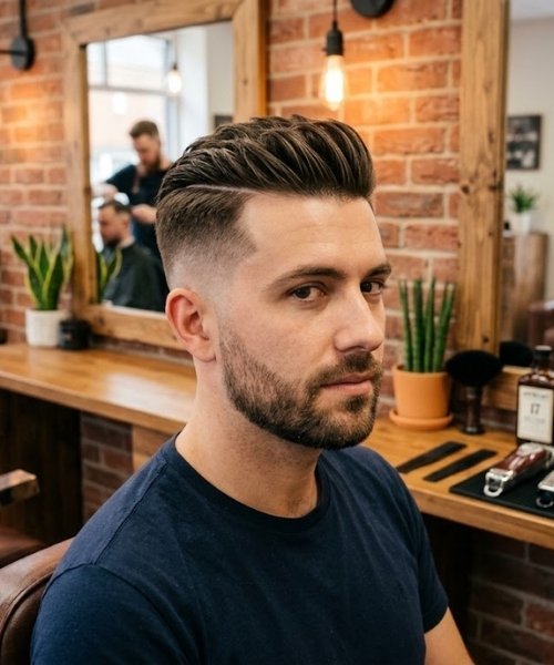 _Disconnected Mid Taper Fade Straight Hair