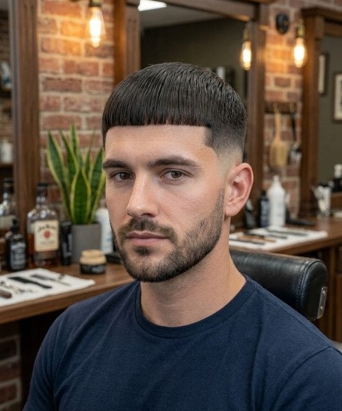 _Edgar Cut Mid Taper Fade Straight Hair