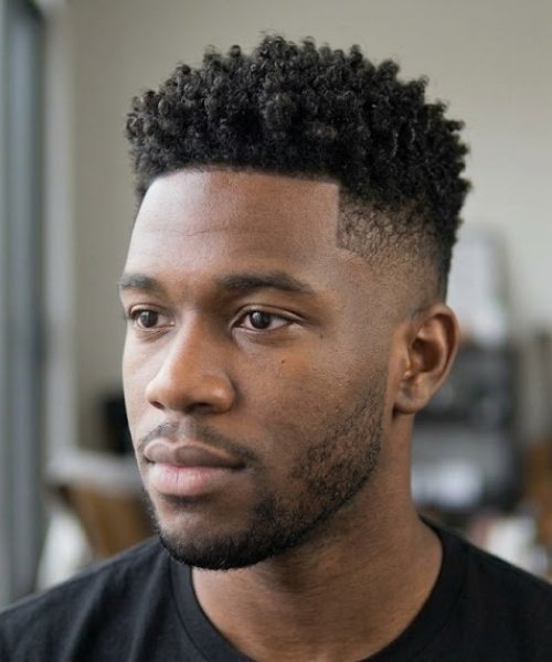 High Taper Fade with Curly Edgar