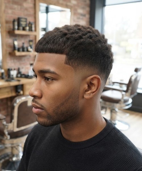 Low Taper Fade Caesar Cut
