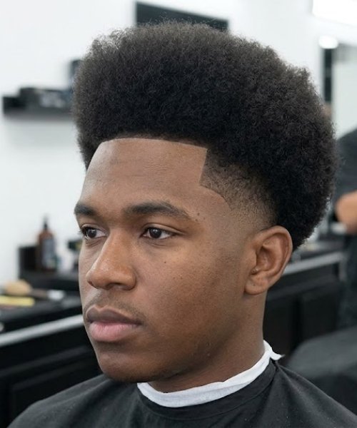 Low Taper Fade with Afro Blowout (Stretched)