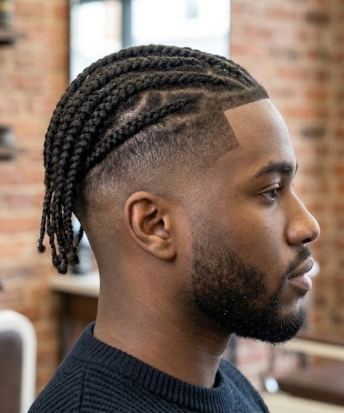 _Low Taper Fade with Box Braids