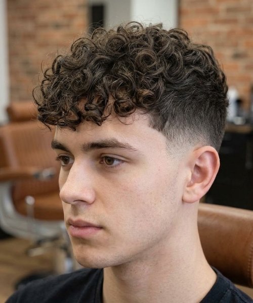 _Low Taper Fade with Curly Fringe (Bangs)