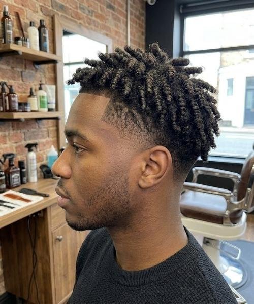 Low Taper Fade with Finger Coils