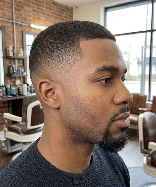 Low Taper Fade with Goatee