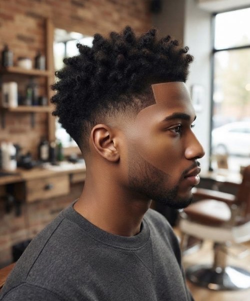 Low Taper Fade with Natural Coils