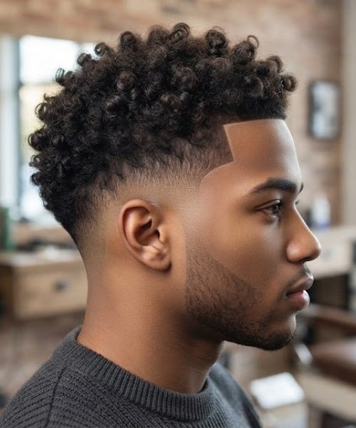 _Low Taper Fade with Sponge Curls