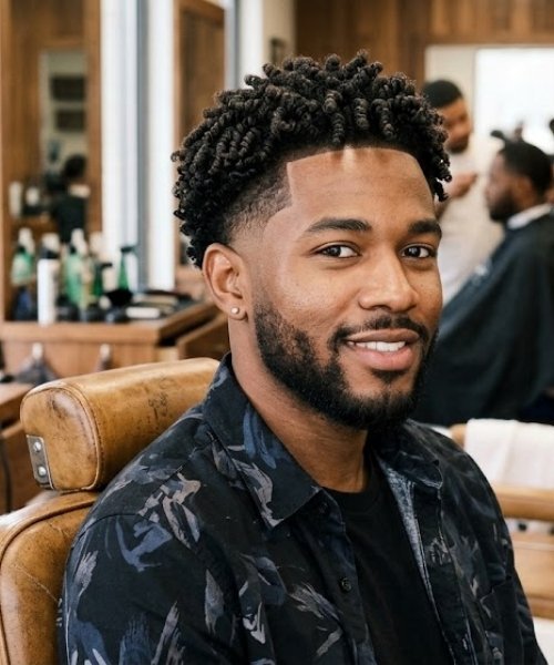 Low Taper Fade with Twist-Out