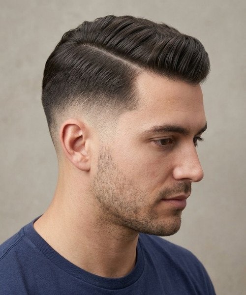 Mid Taper Fade Comb Over
