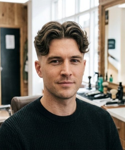 _Mid Taper Fade Middle Part