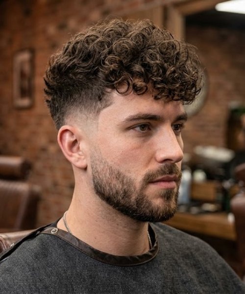 Mid Taper Fade Perm
