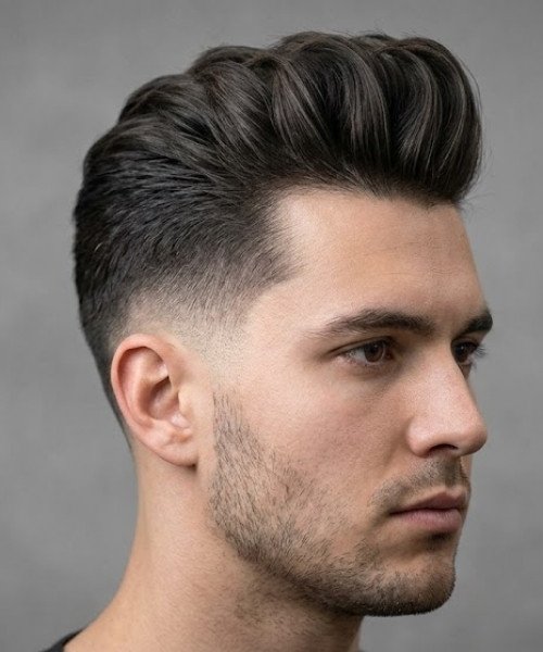 Mid Taper Fade Pompadour