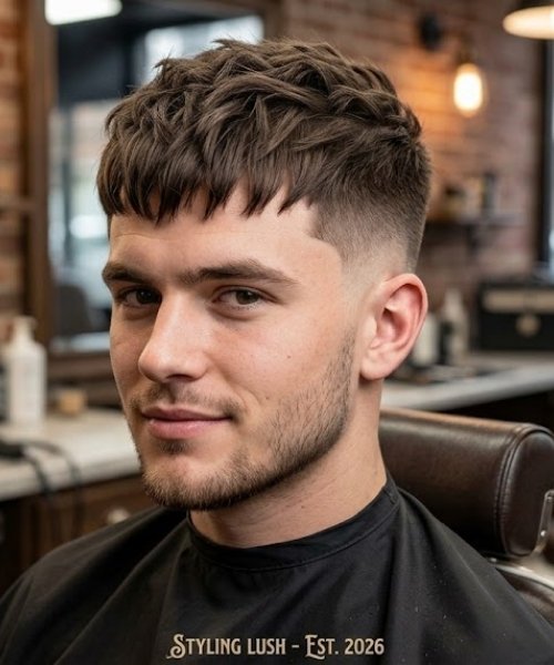 Mid Taper Fade Textured Crop