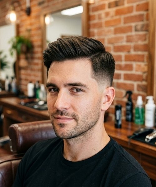 Mid Taper Fade for Thick Straight Hair