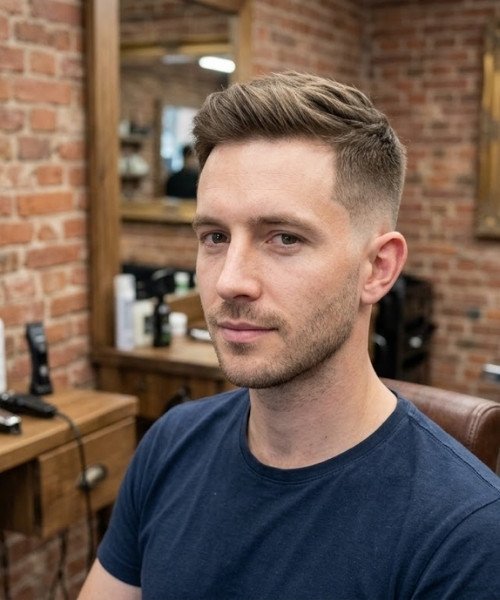 Mid Taper Fade for Thin Straight Hair