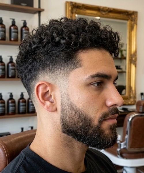 Mid Taper Fade with Beard Integration