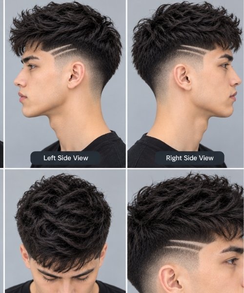 Mid Taper Fade with Line Design